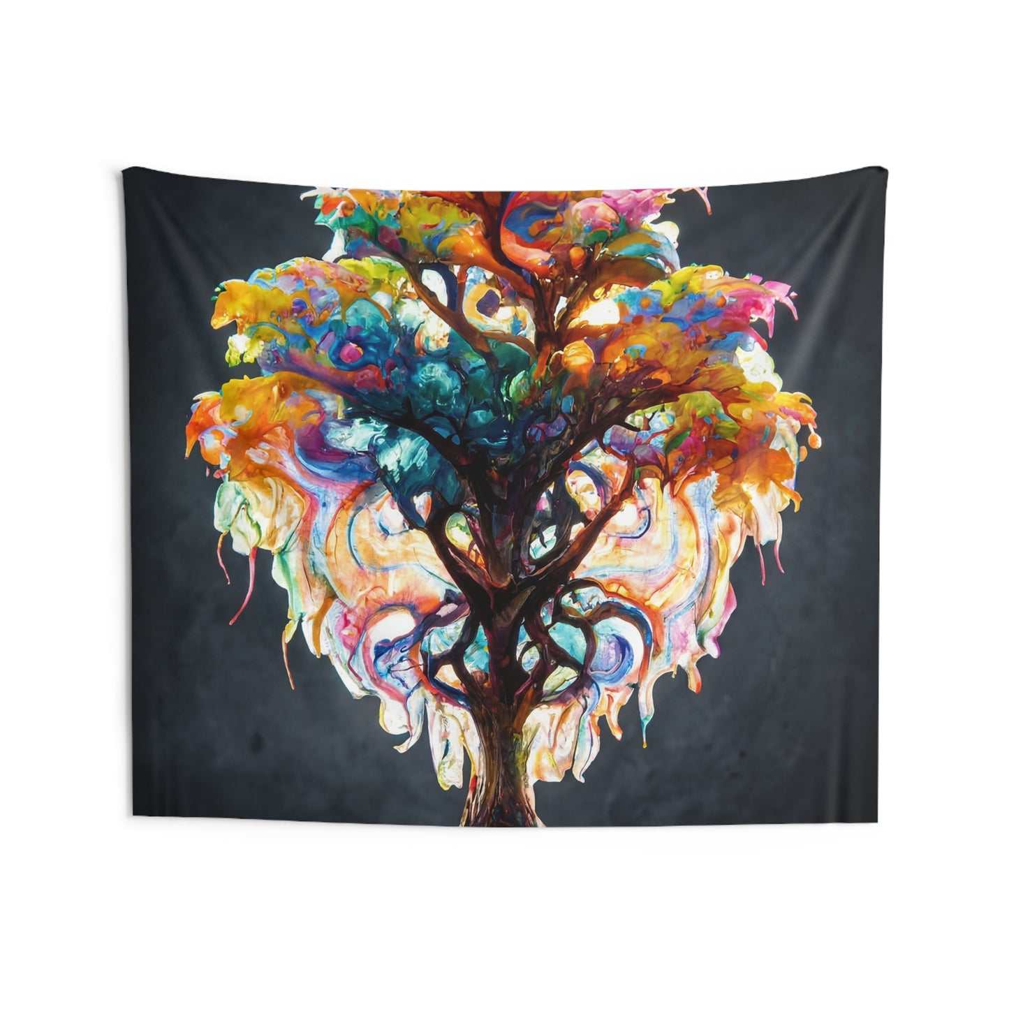 Chromatic Life Tree Indoor Wall Tapestries – A Living Rainbow in Your Space