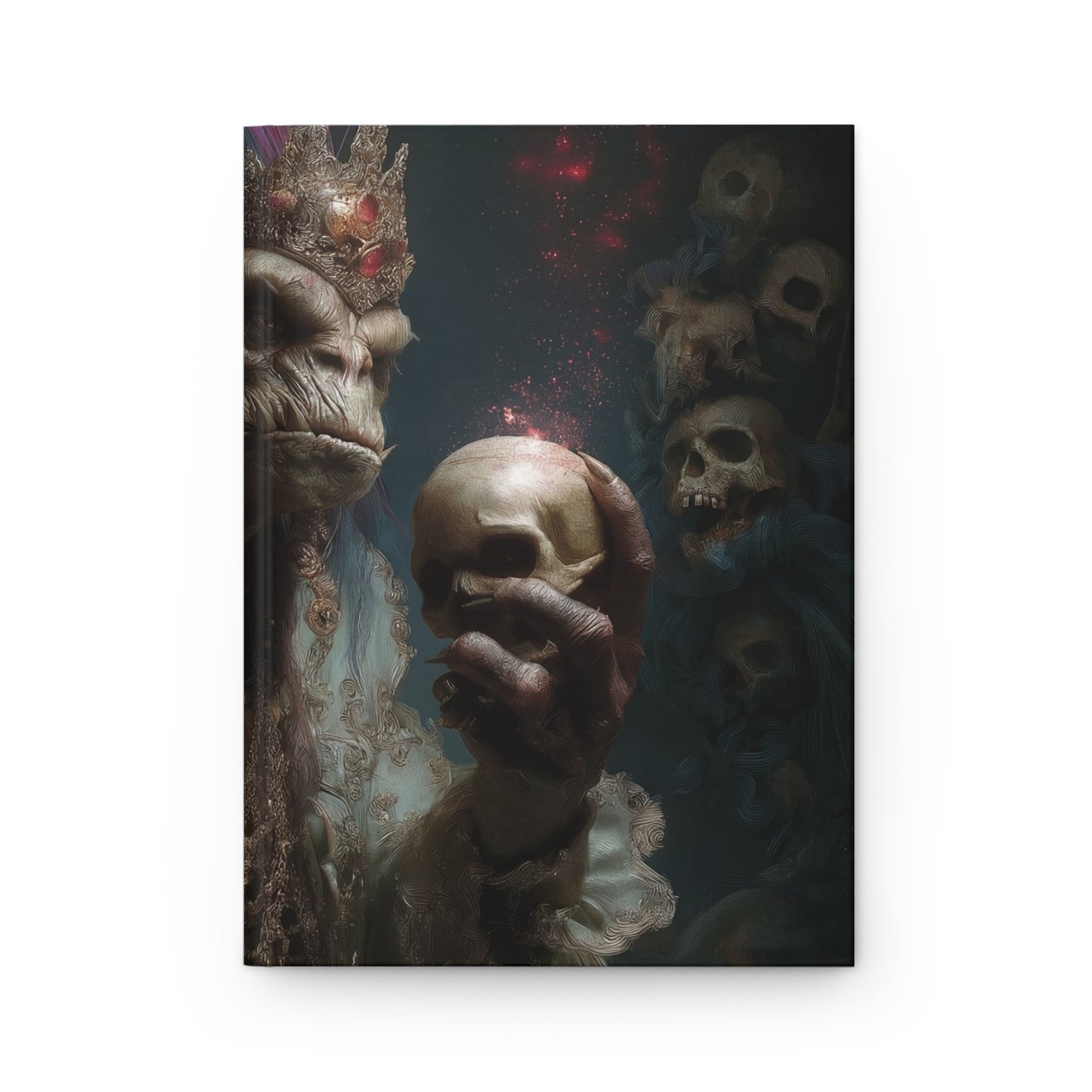 Crowned Gorilla King Hardcover Journal Matte – Throne of Skulls and Velvet Night