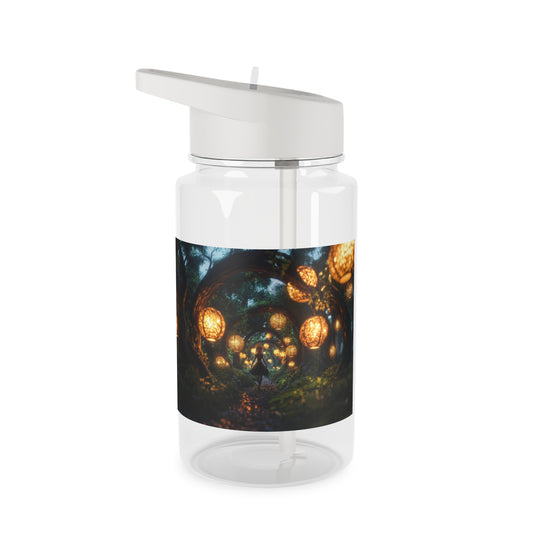 Lantern Tunnel Forest Water Bottle – Glowing Orb Archway Design