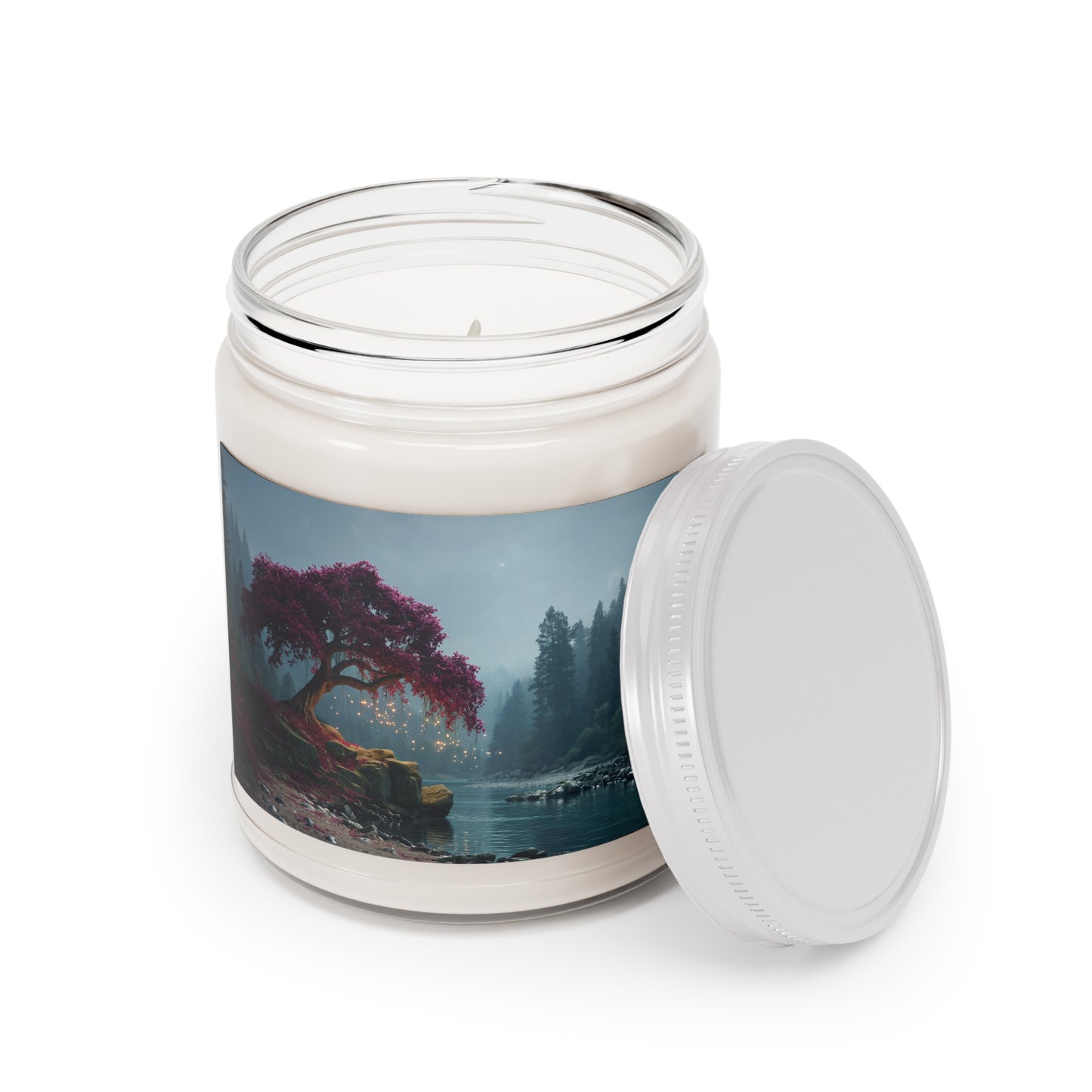 Twilight Bloom Tree Scented Soy Candles with White Lid, 9oz – Whispering Forest Glow