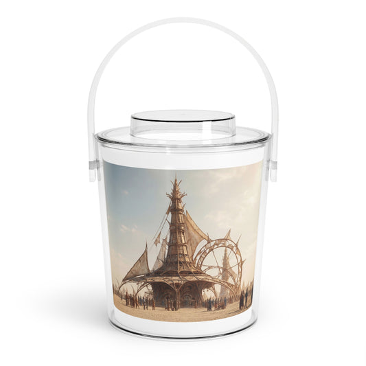 Desert Cathedral Ice Bucket with Tongs – Sunlit Sky-Reach Architecture