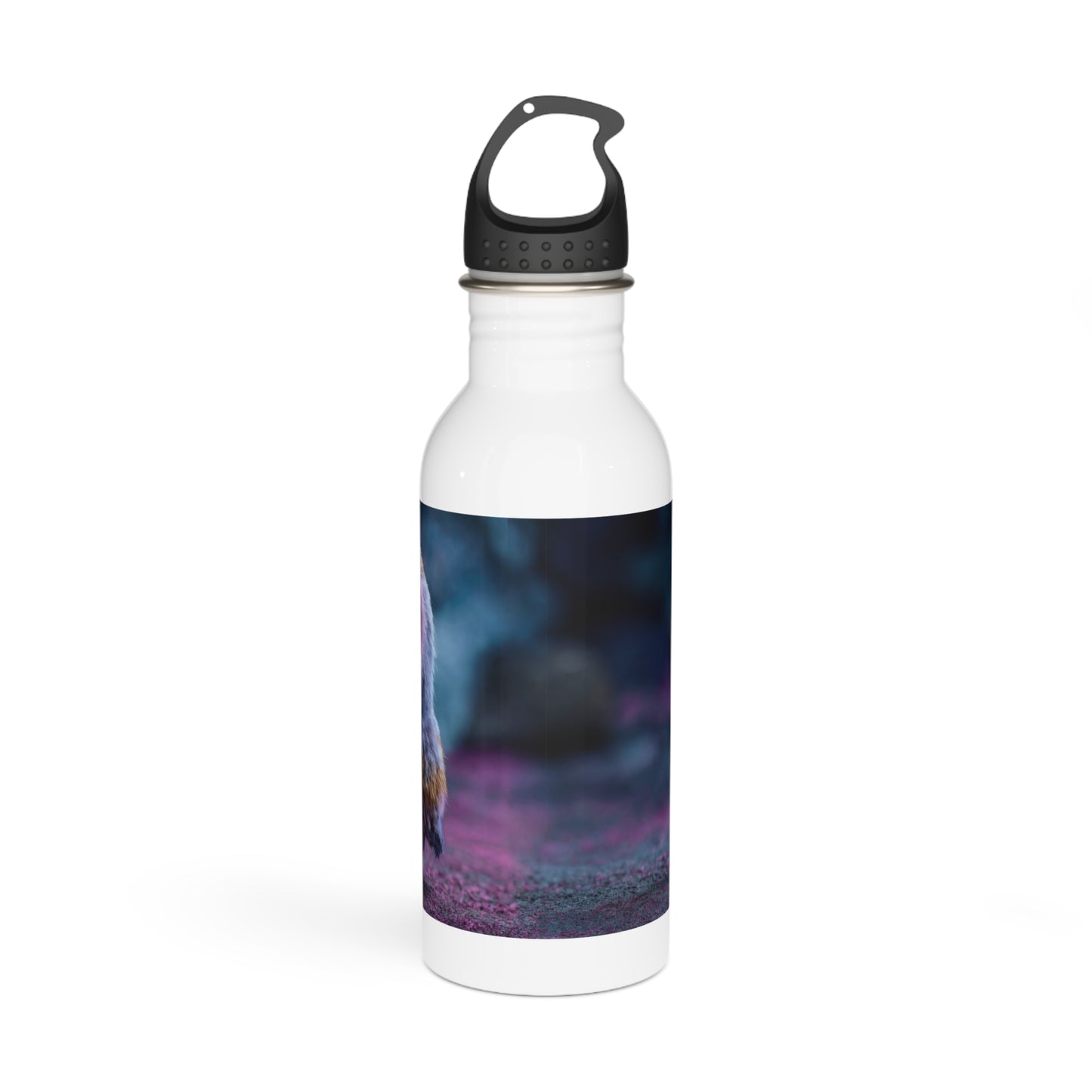 Velvet Owl with Velvet Heart Stainless Steel Water Bottle – Midnight Whimsy Companion