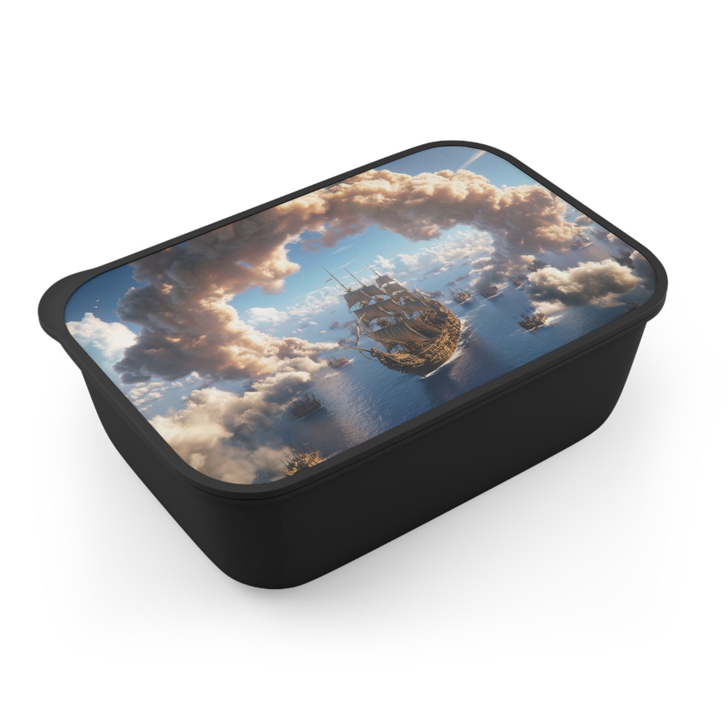 Celestial Fleet PLA Bento Box with Band and Utensils – Dawn’s Armada on Azure Seas