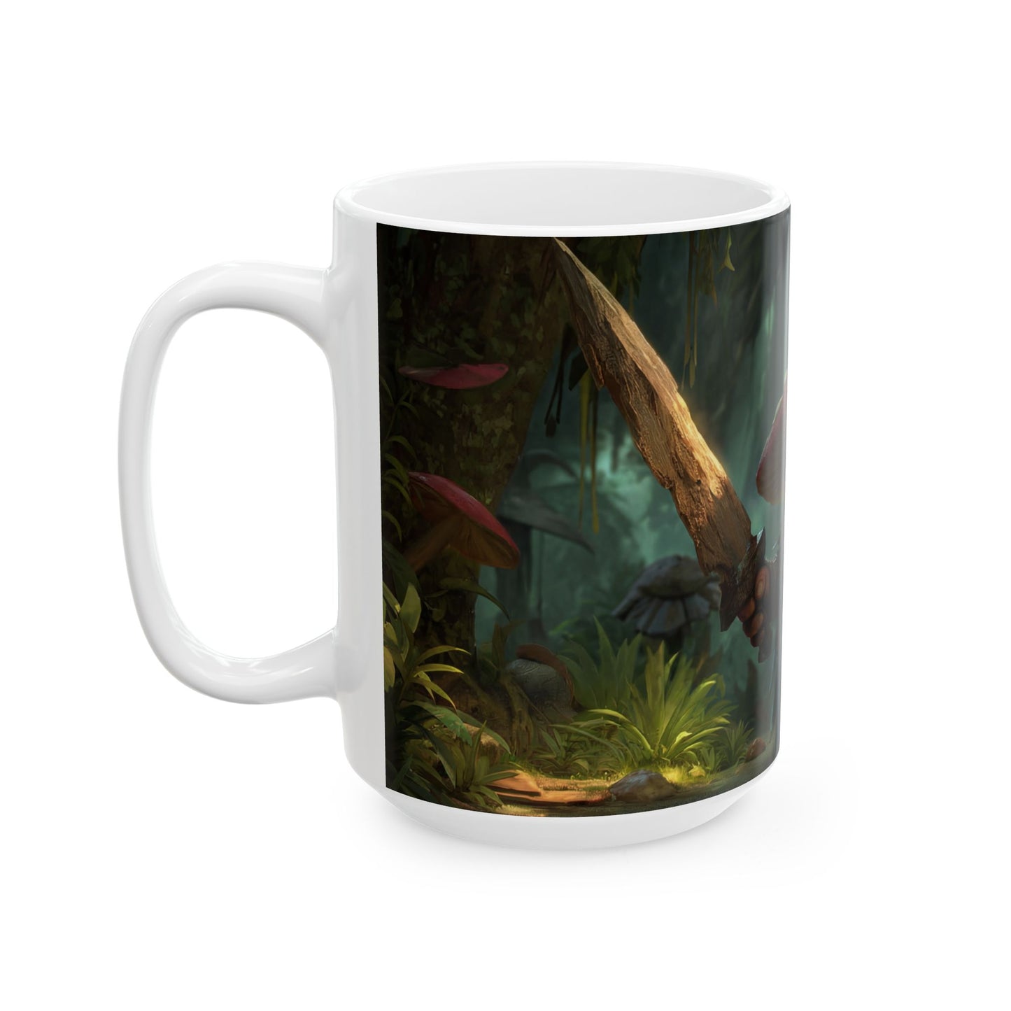 Mushroom Knight Ceramic Mug – Sunlit Jungle Guardian