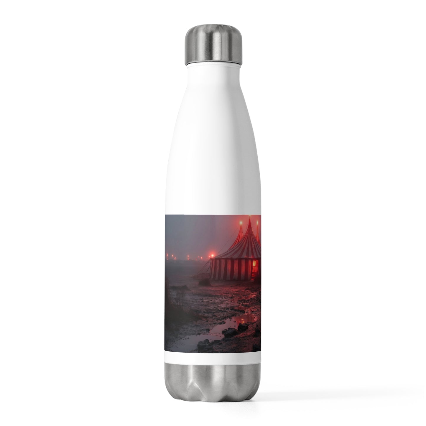 Crimson Circus Tent 20oz Insulated Bottle – Neon Mirage on the Shoreline