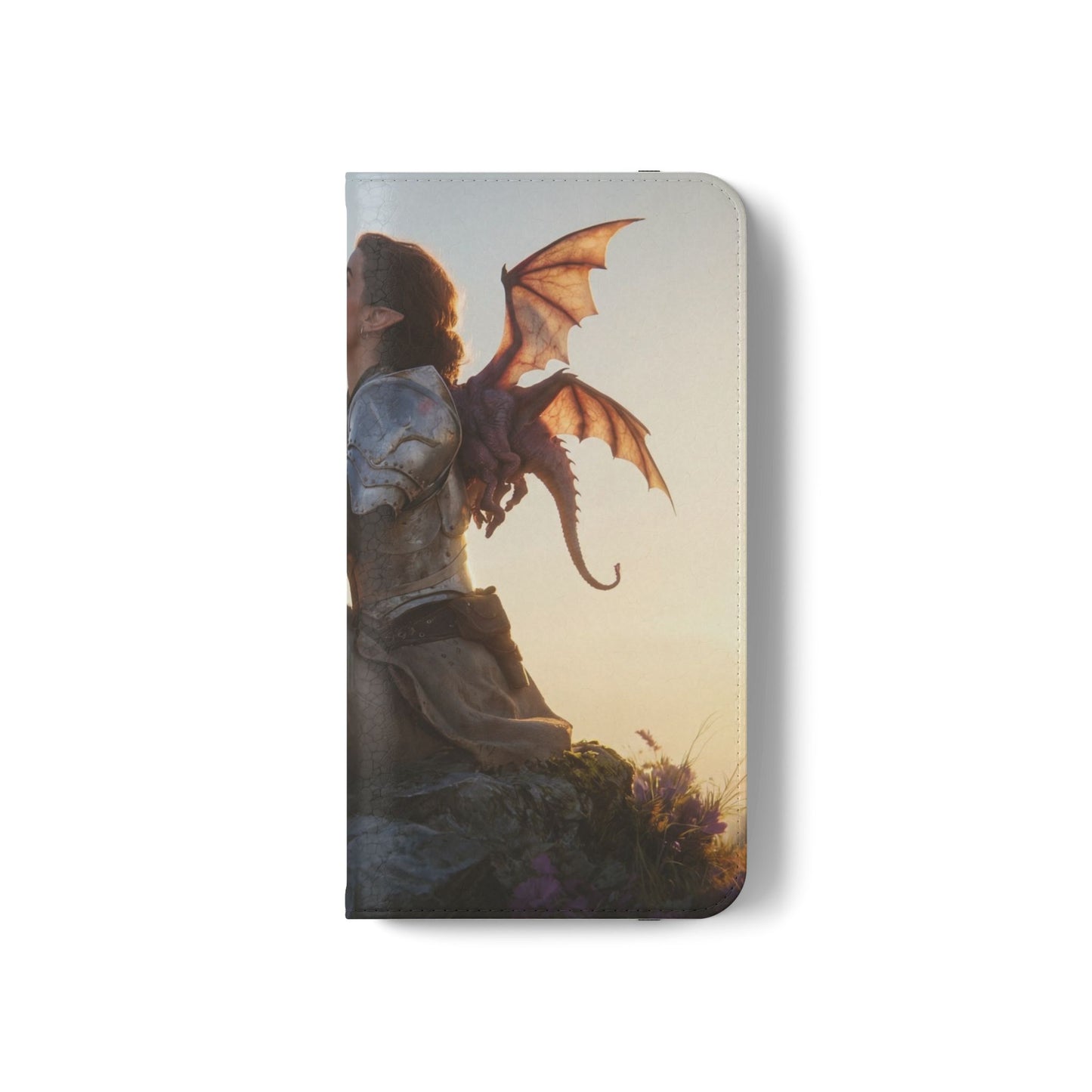 Dragon Knight Flip Cases – Sunlit Sentinel with Mini Drake and Sword