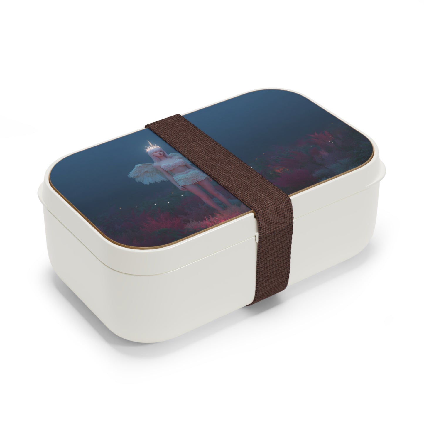 Luminescent Angel in Twilight Field Bento Lunch Box – Radiant Guardian of the Misty Meadow