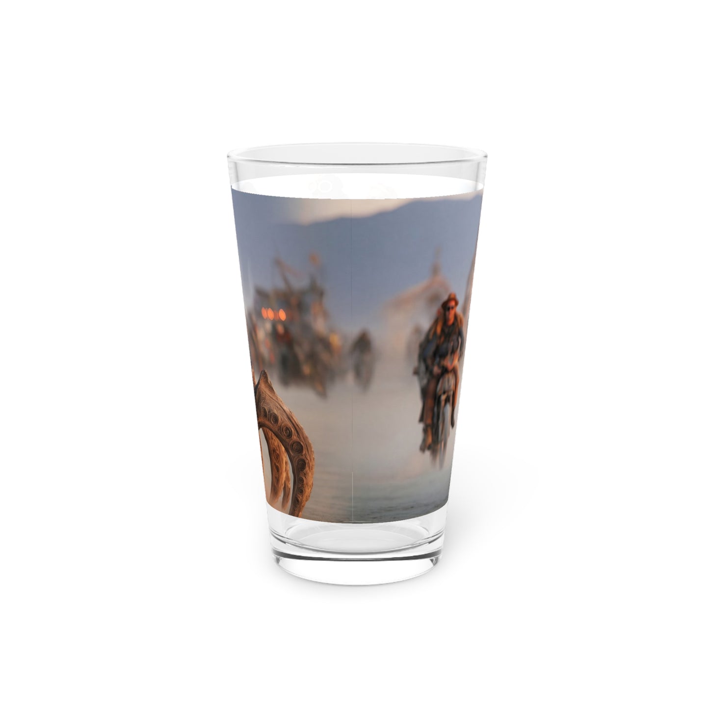 Desert Nomad Chariot Pint Glass – Sunset Ride Through Dusty Wastes