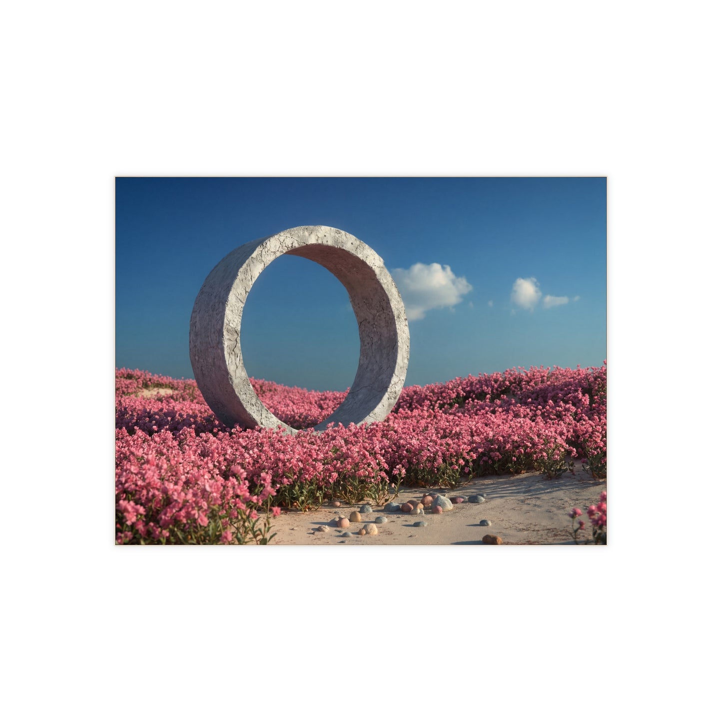 Stone Ring in Pink Bloom Ceramic Photo Tile – Portal to a Quiet Bloom