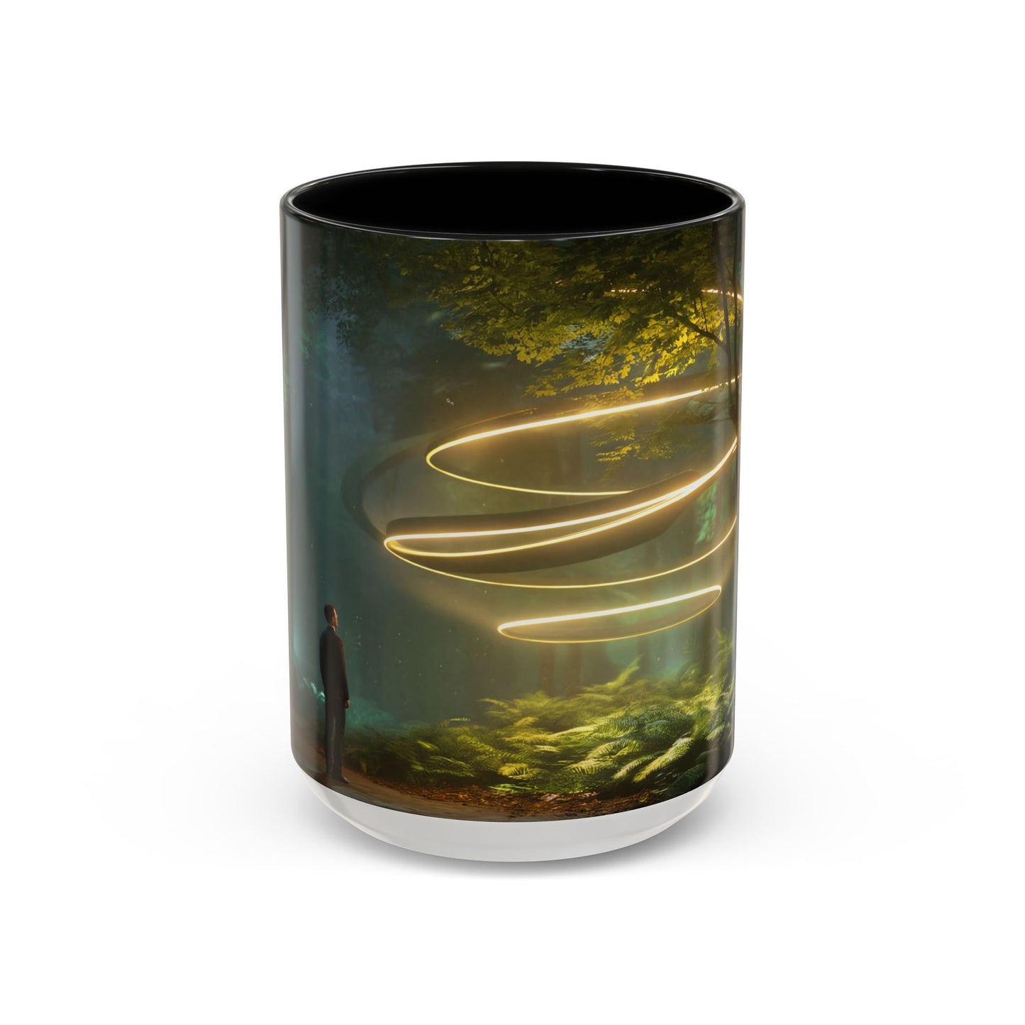 Spiral Light Forest Accent Coffee Mug (11, 15oz) – Ethereal Golden Rings