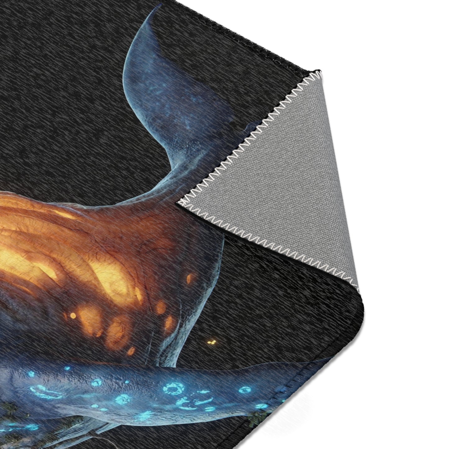 Whalesong Sanctuary Area Rug – Bioluminescent City on a Whale’s Back