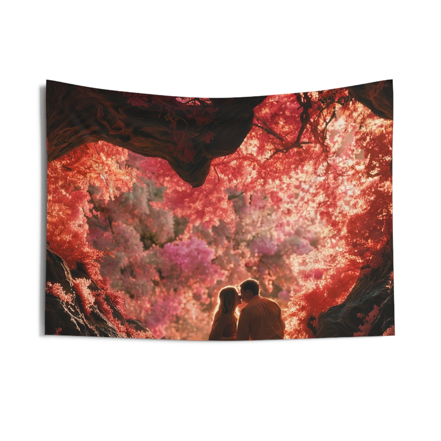 Crimson Canopy Love Tapestries – Whispers of the Pink Grove