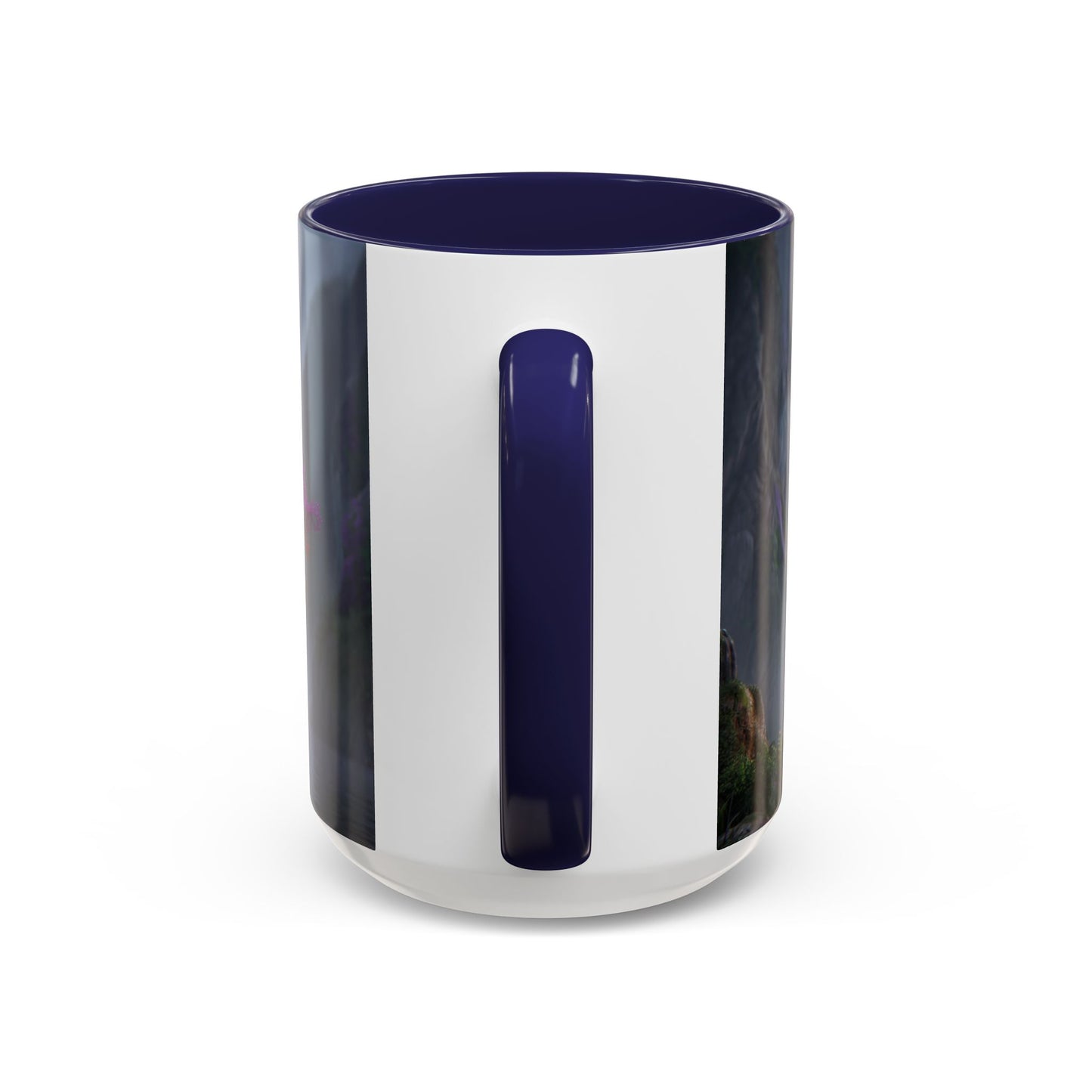 Prismatic River Tree Accent Coffee Mug (11, 15oz) – Neon Canopy Moonlight Reflections