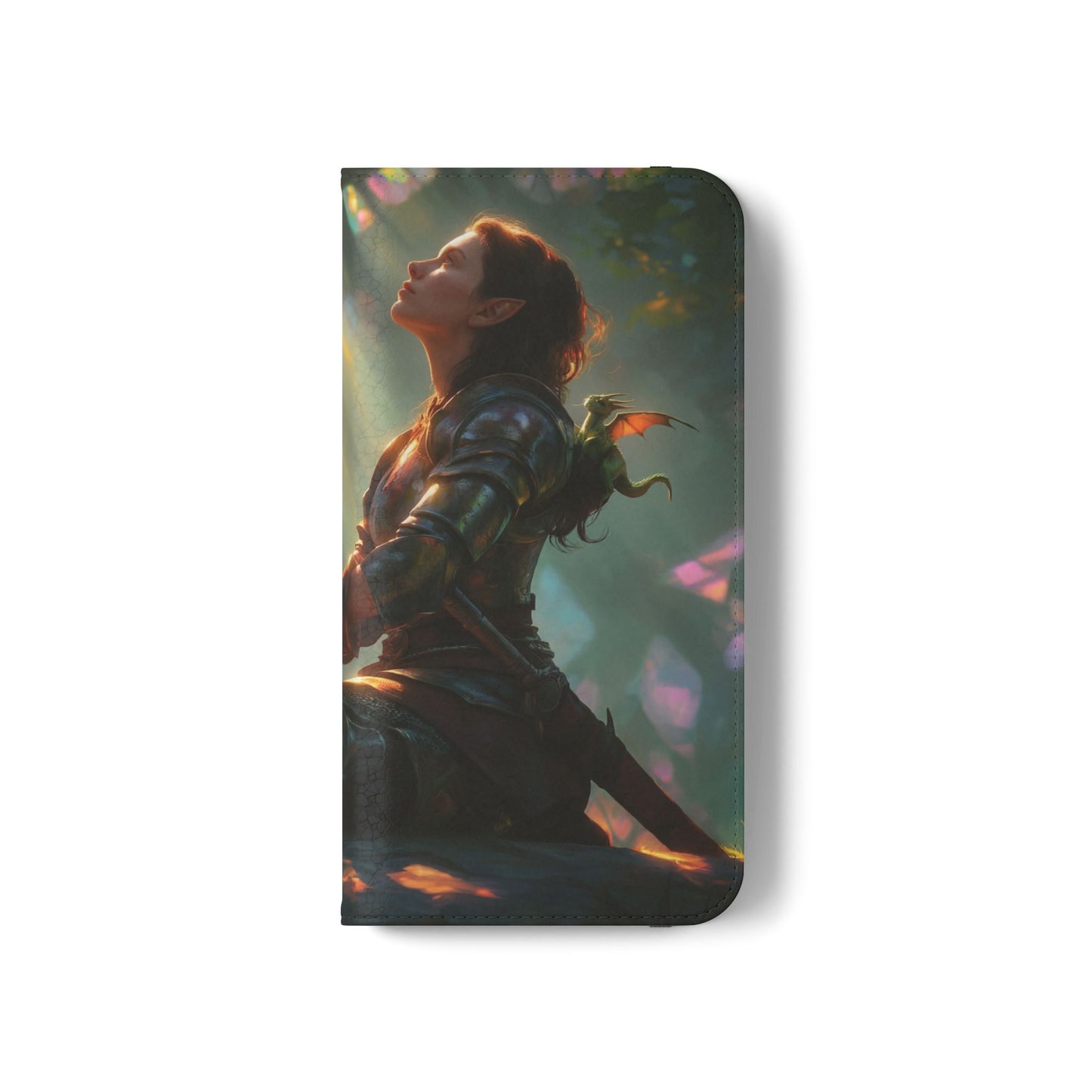 Crystal Grove Sentinel Flip Cases – Iridescent Forest Dawn Guardian