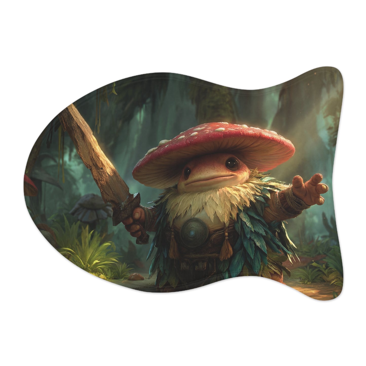 Toad Knight Pet Feeding Mats – Mushroom-Capped Guardian Sentinel
