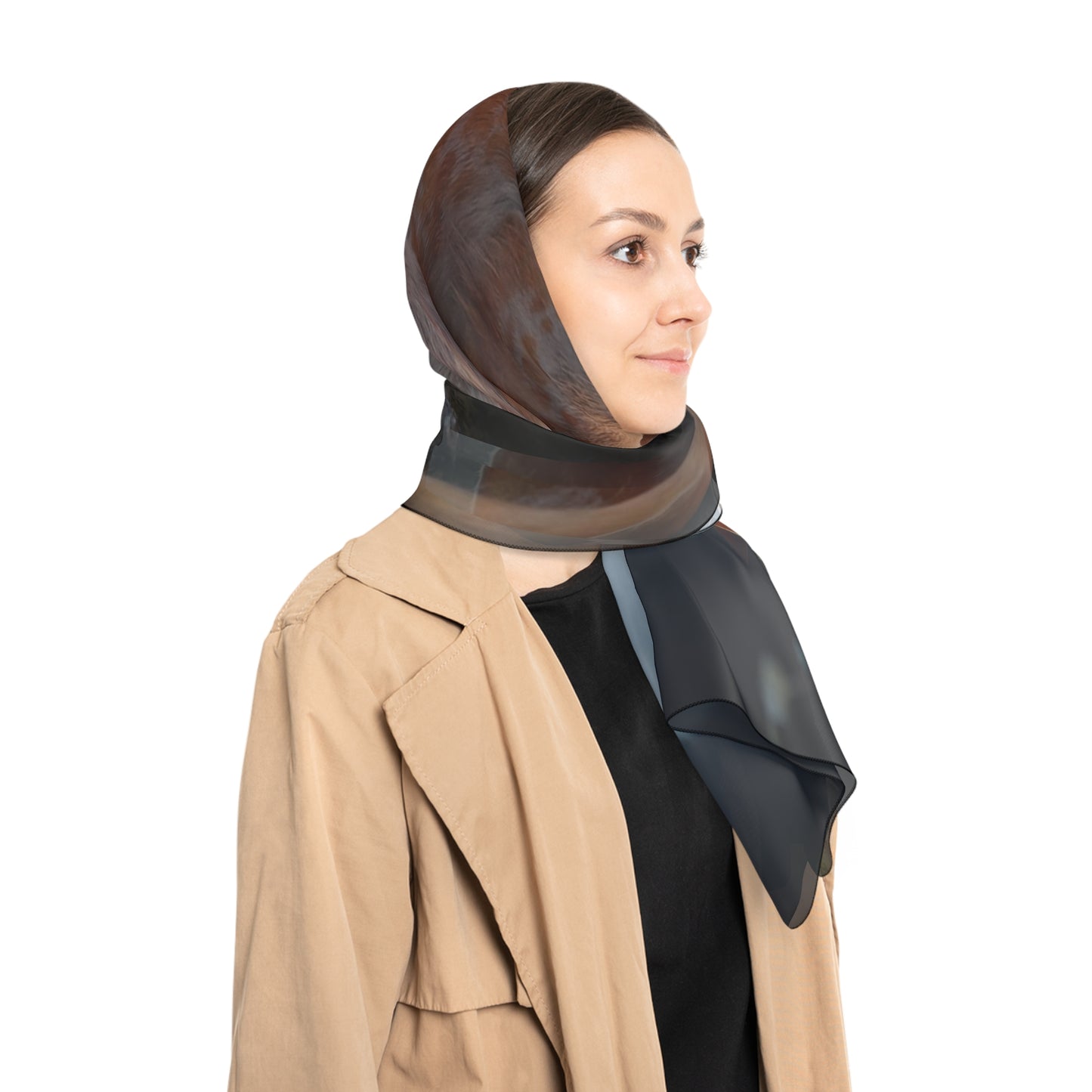 Moonlit Dragoncat Poly Scarf – Whispering Night Guardian