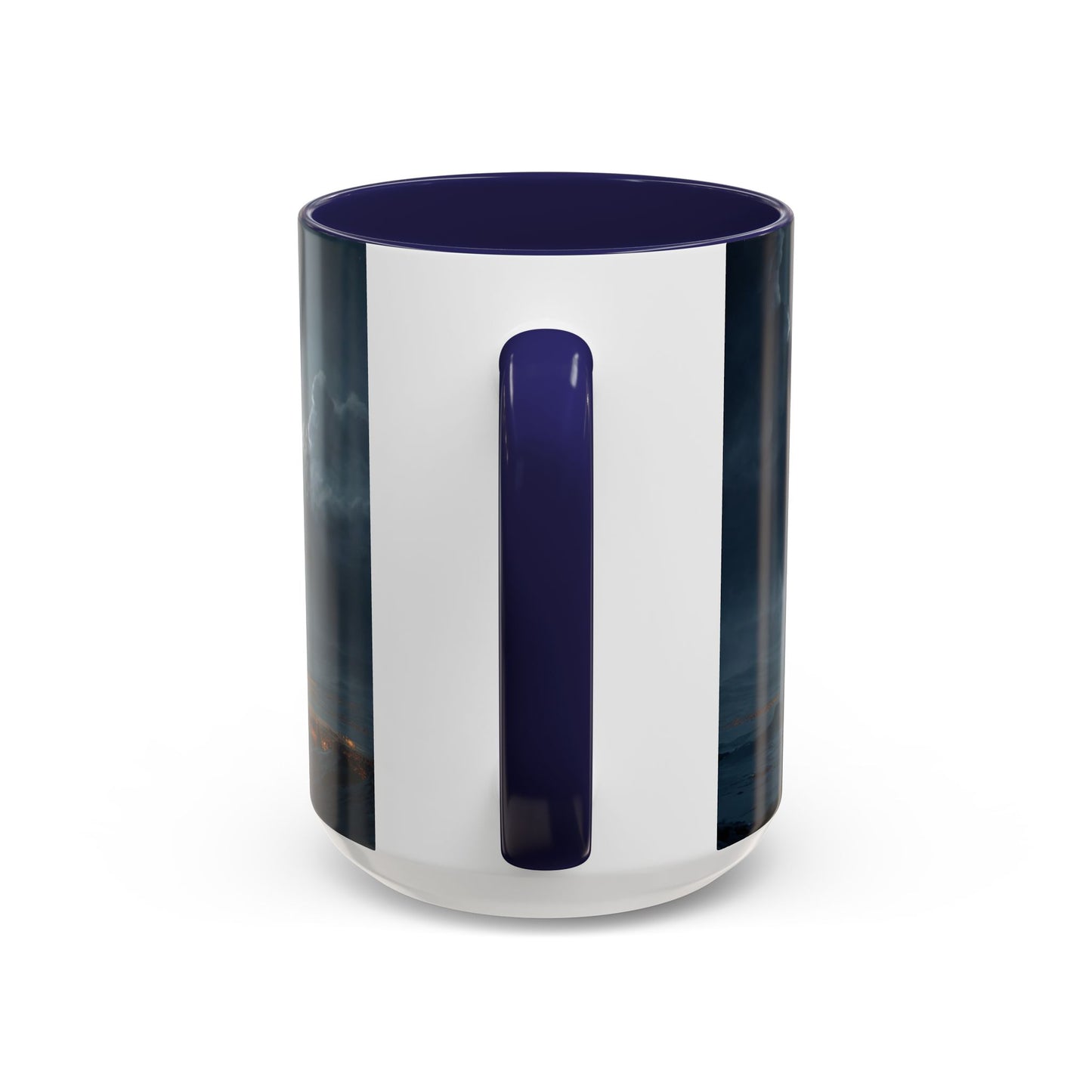 Midnight Sleigh Ride Accent Coffee Mug (11, 15oz) – Warm Glow Over Winter Town