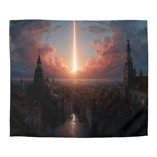 Celestial Ray Microfiber Duvet Cover – City of Twilight Dawn