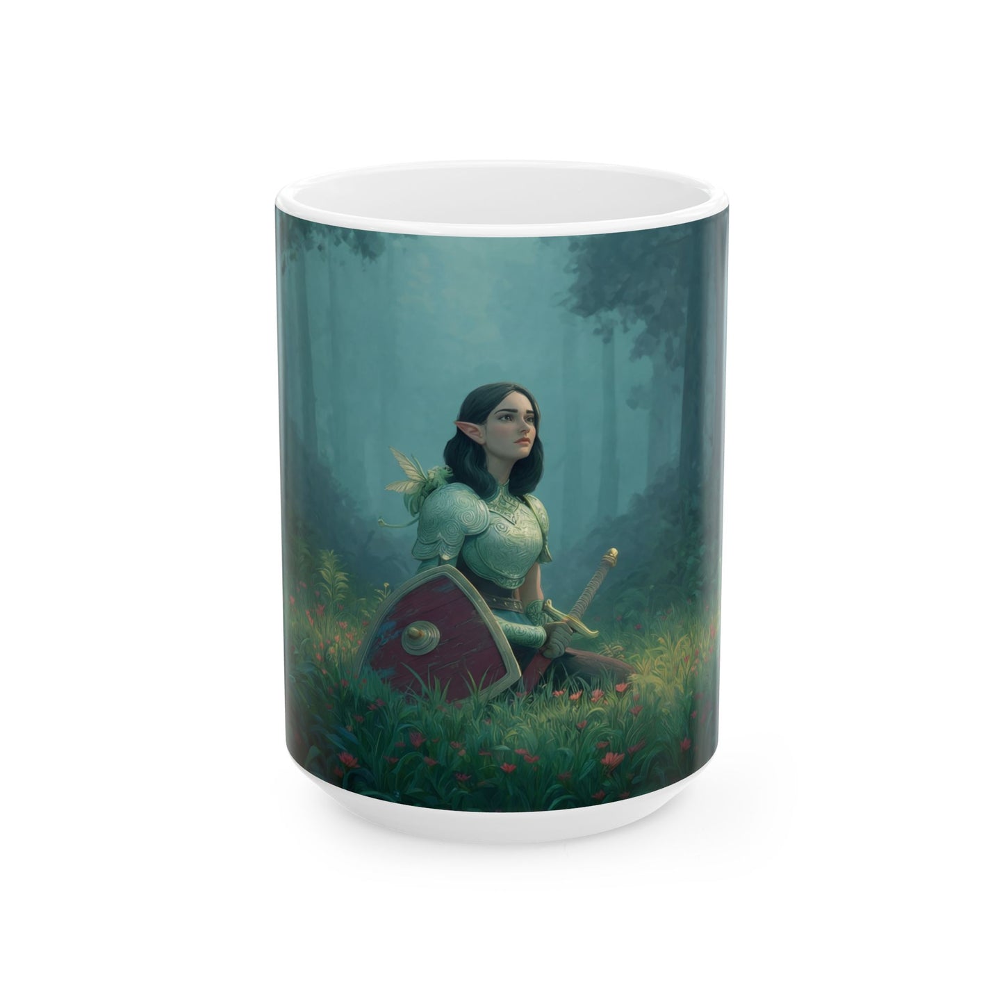 Forest Sentinel Ceramic Mug – Verdant Grove Guardian