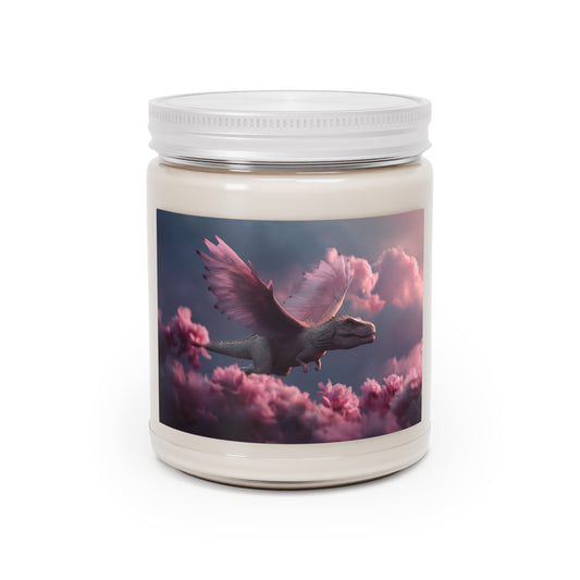 Pink Cloud Dragon Scented Soy Candles with White Lid, 9oz – Soaring Through Twilight Bloom