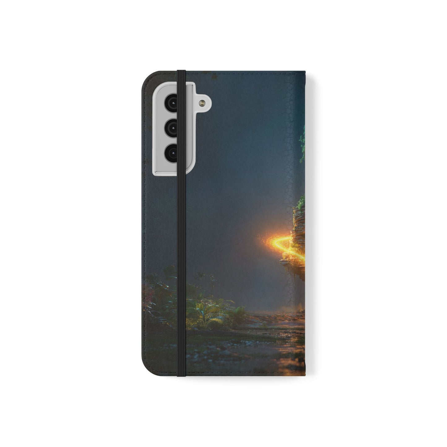 Luminous Floating Island Flip Cases – Amber Twilight Sanctuary