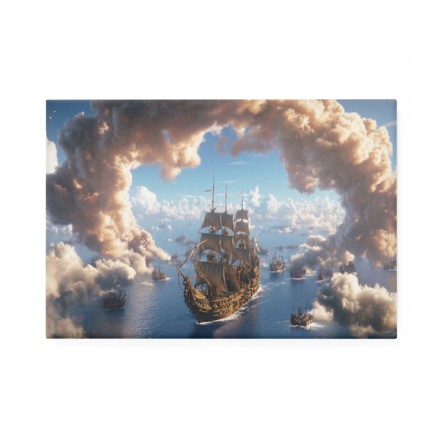 Armada Through Clouds Button Magnet, Rectangle (1 & 10 pcs) – Sovereign Seascape