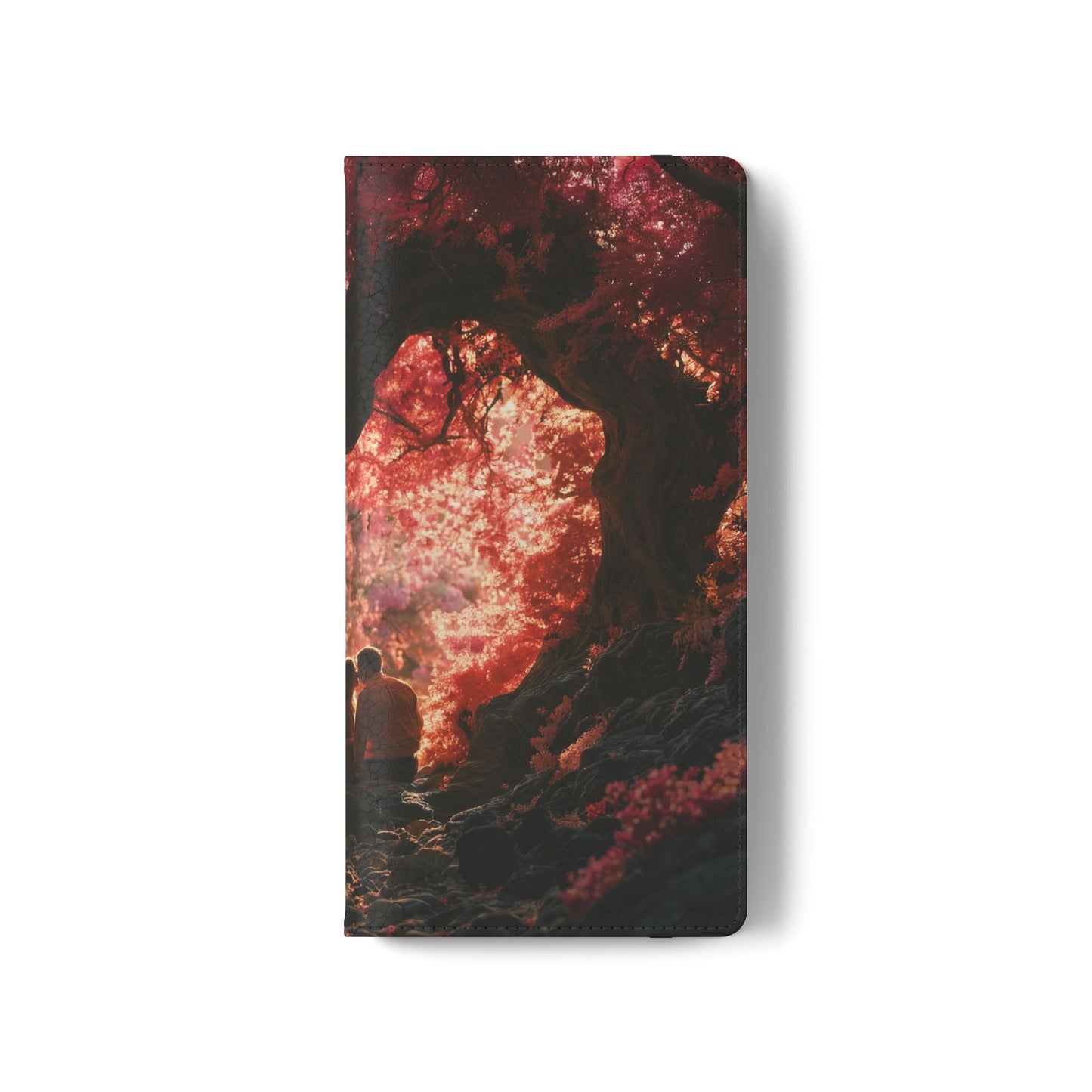Crimson Arch Flip Cases – Heart-Shaped Canopy Romance