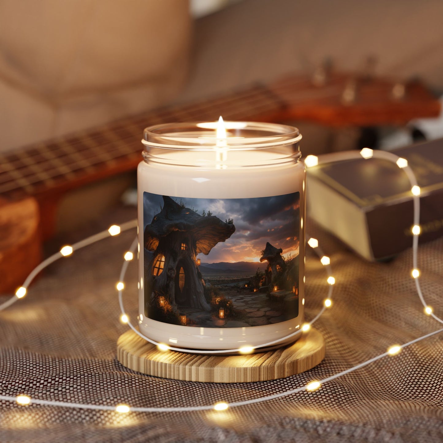 Mushroom Grove Twilight Scented Soy Candle, 9oz – Warm Glow Over Whispering Peaks