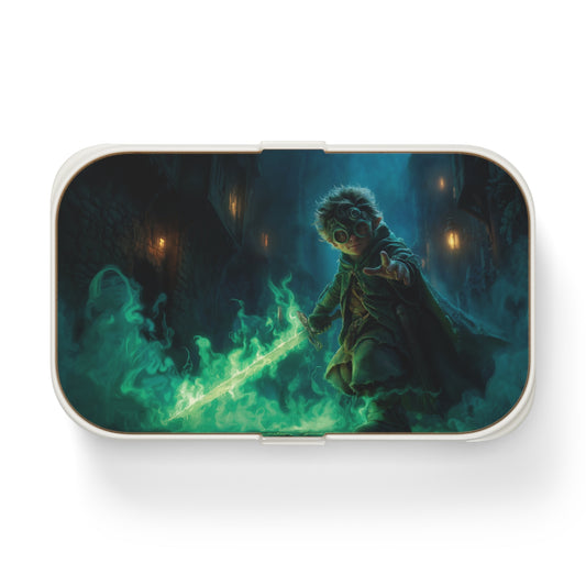 Emerald Blade Goblin Sentinel Bento Lunch Box – Green Fire Guardian Alleyway