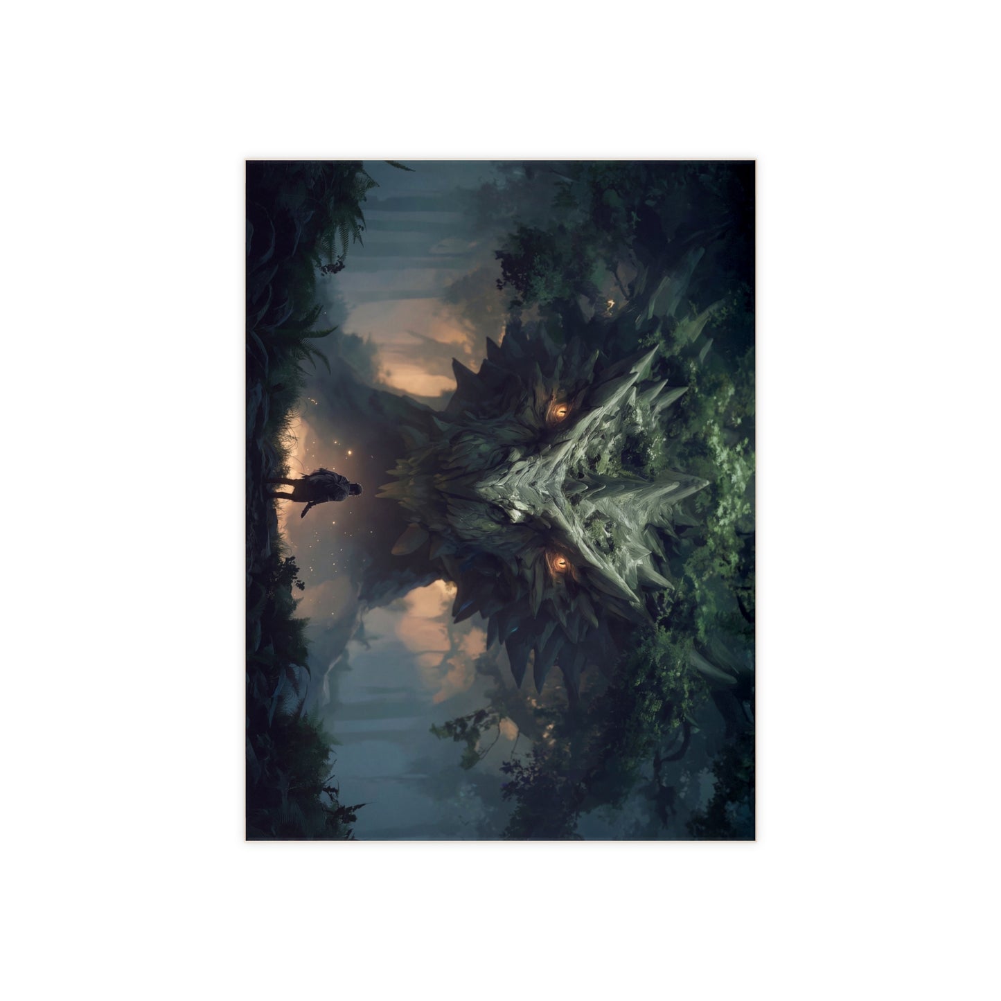 Forest Guardian Dragon Ceramic Photo Tile – Whispers of the Ancient Grove
