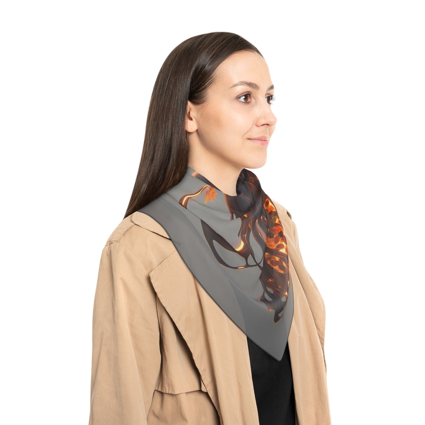 Luminous Spiral Woman Poly Scarf – Inner Fire, Outer Grace