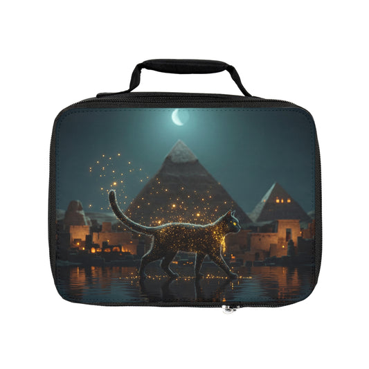 Starlit Cat by Pyramids Lunch Bag – Whispers of Ancient Magic