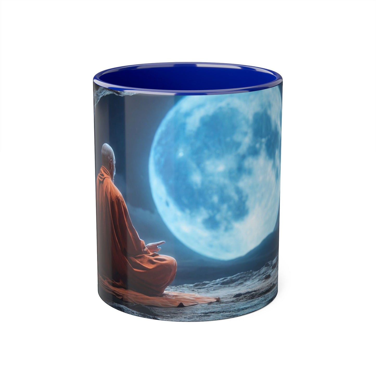 Moonlit Monk Meditation Mug – Serene Night Sanctuary