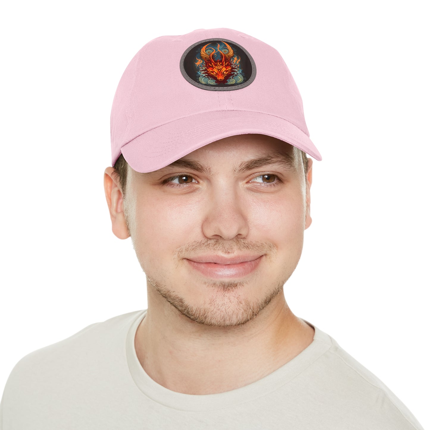 tshirt design, nine-tailed fox - Dad Hat with Leather Patch (Round)