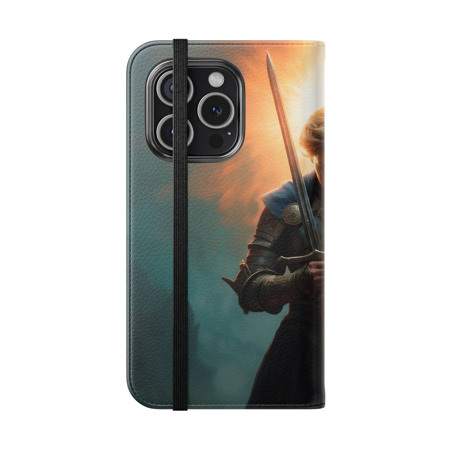 Dawn-Forged Knight Flip Cases – Radiant Armor Against Misty Skies