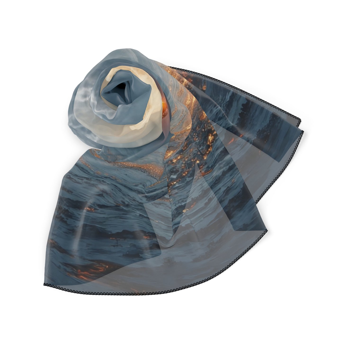 Moonlit Sleigh Ride Poly Scarf – Winter’s Silent Passage Over Frost