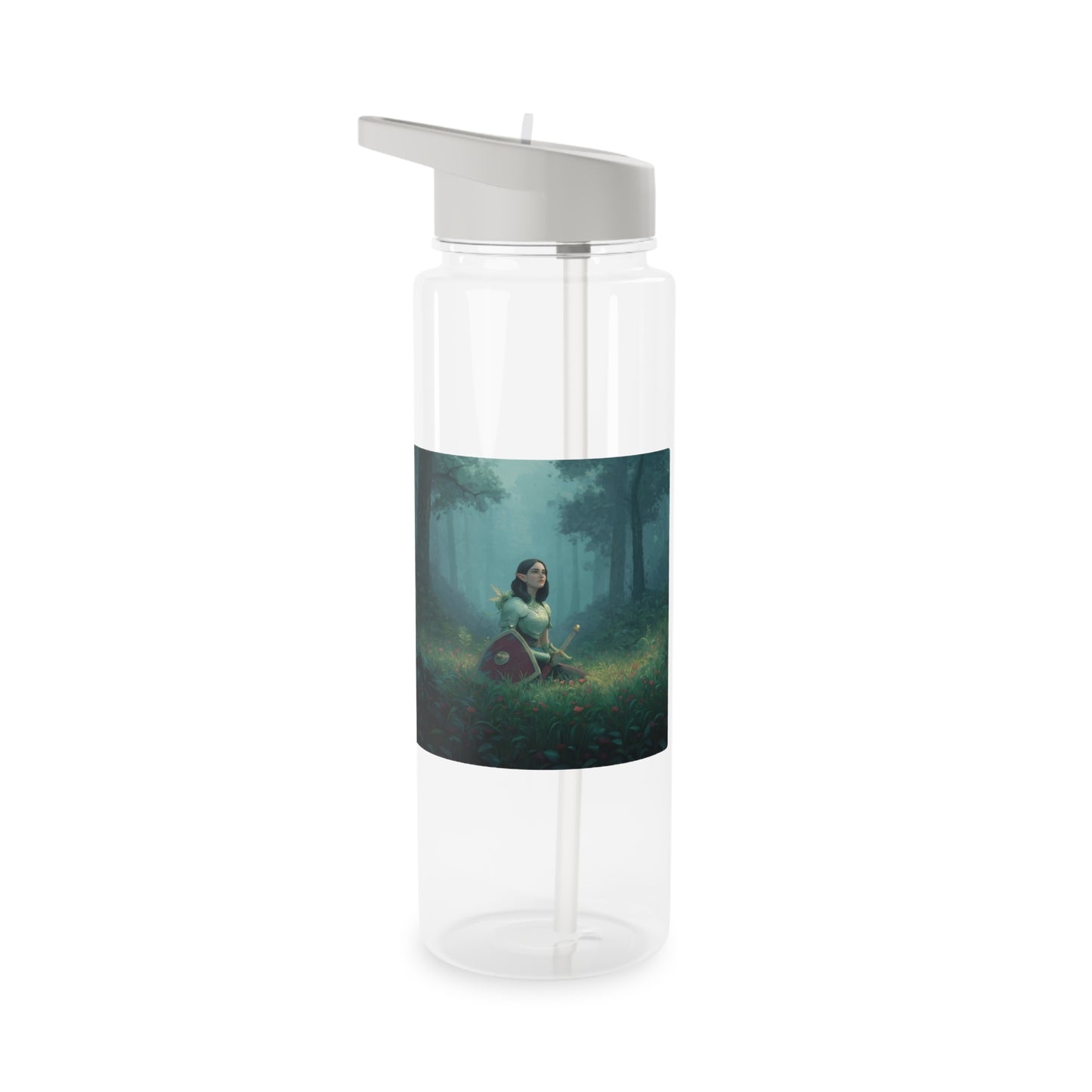 Forest Guardian Sentinel Tritan Water Bottle – Emerald Knight at Rest