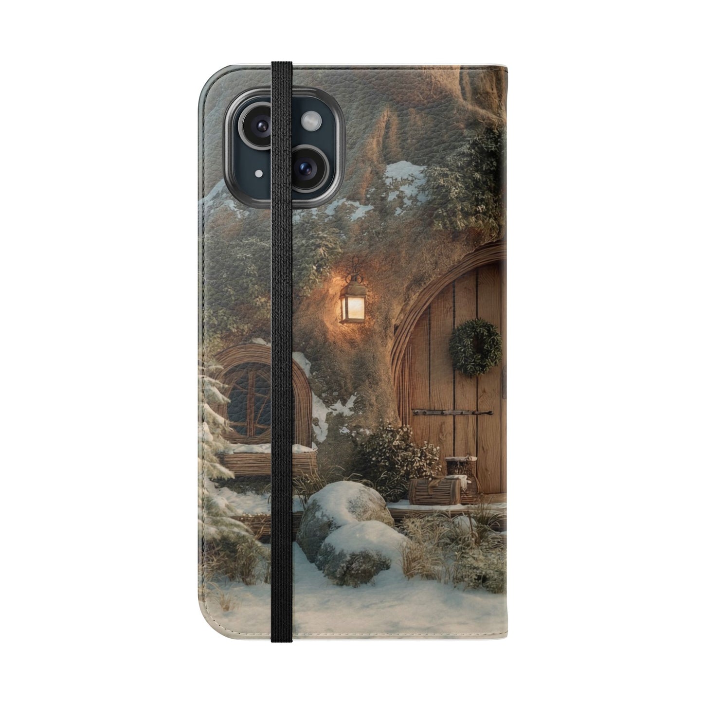 Hobbit Hole Flip Cases – Cozy Winter Doorway Scene
