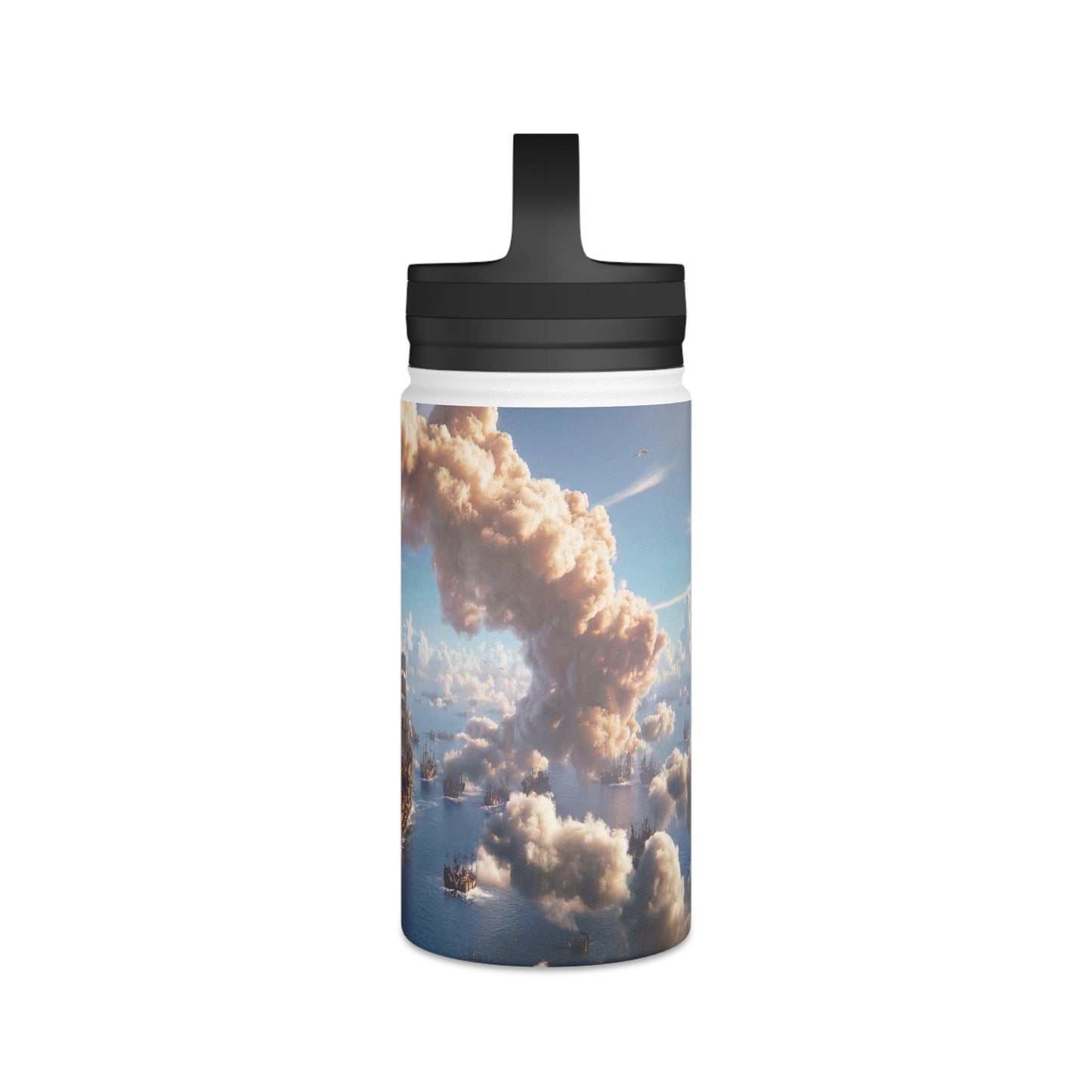 Armada Through Cloud Arch Stainless Steel Water Bottle, Handle Lid – Celestial Fleet Passage