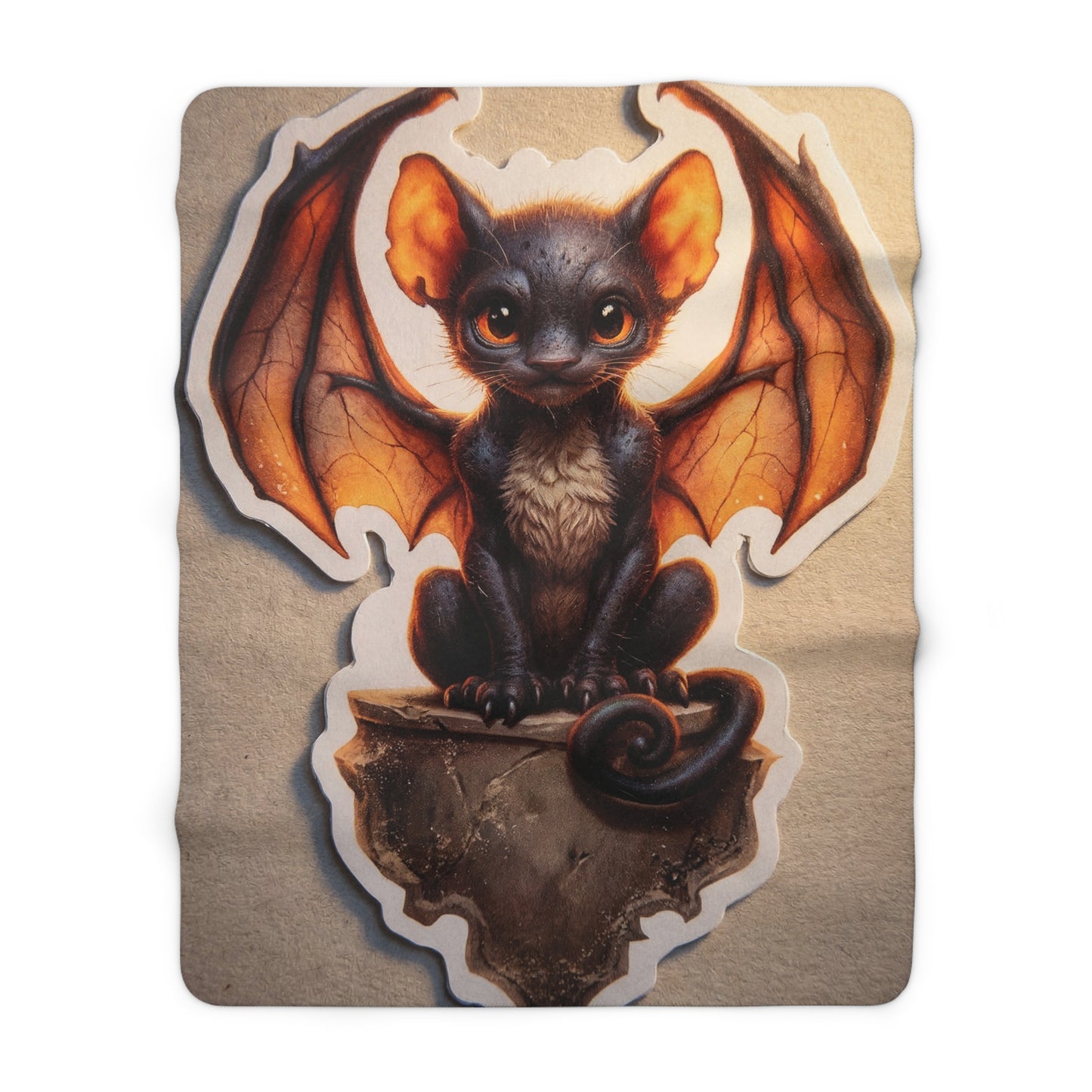 Ember Wing Batcat Sherpa Fleece Blanket – Twilight Guardian Sticker Art