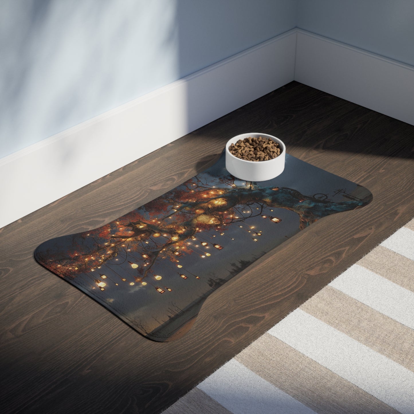 Lantern Tree Pet Feeding Mats – Twilight Grove Warmth