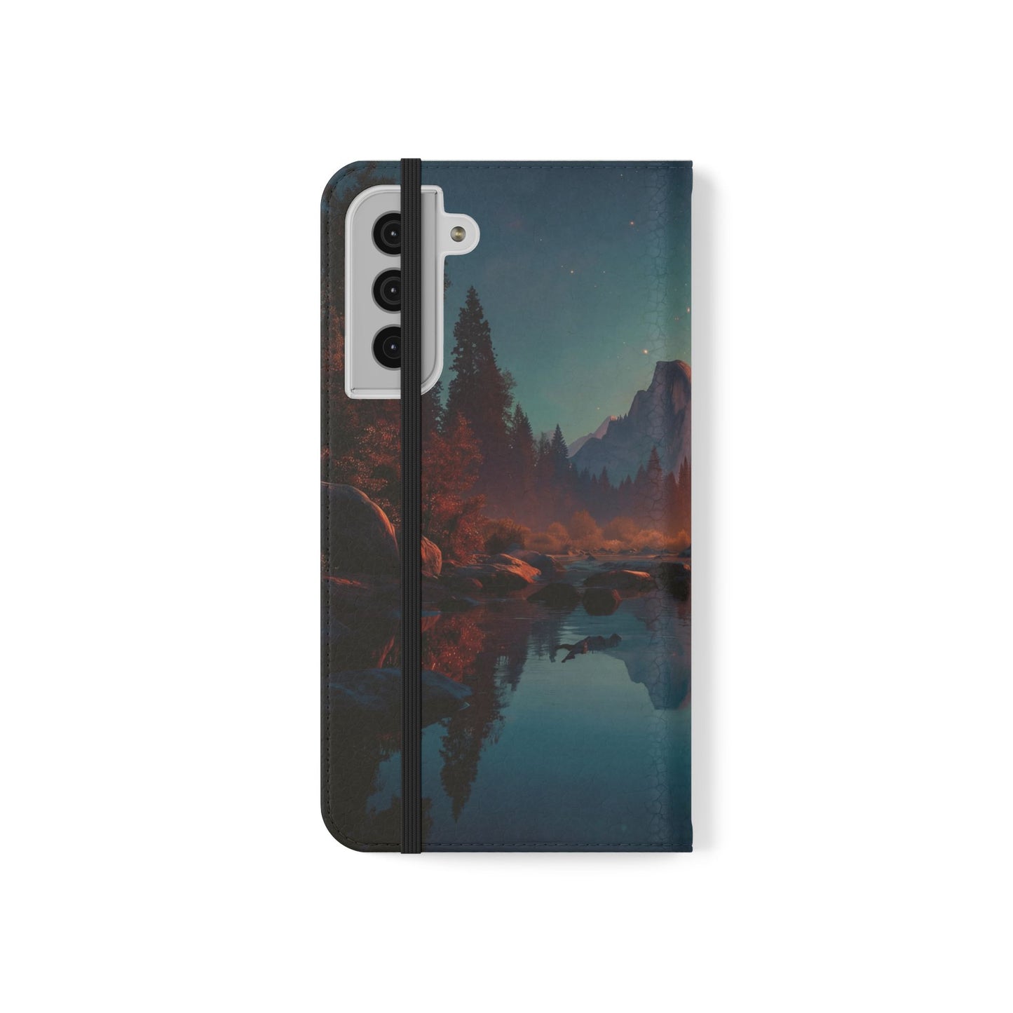 Starlit Valley Flip Cases – Twilight River and Half Dome Reflections