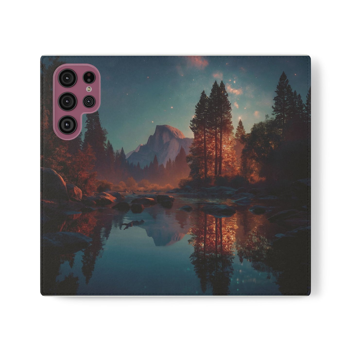Starlit Valley Flip Cases – Twilight River and Half Dome Reflections