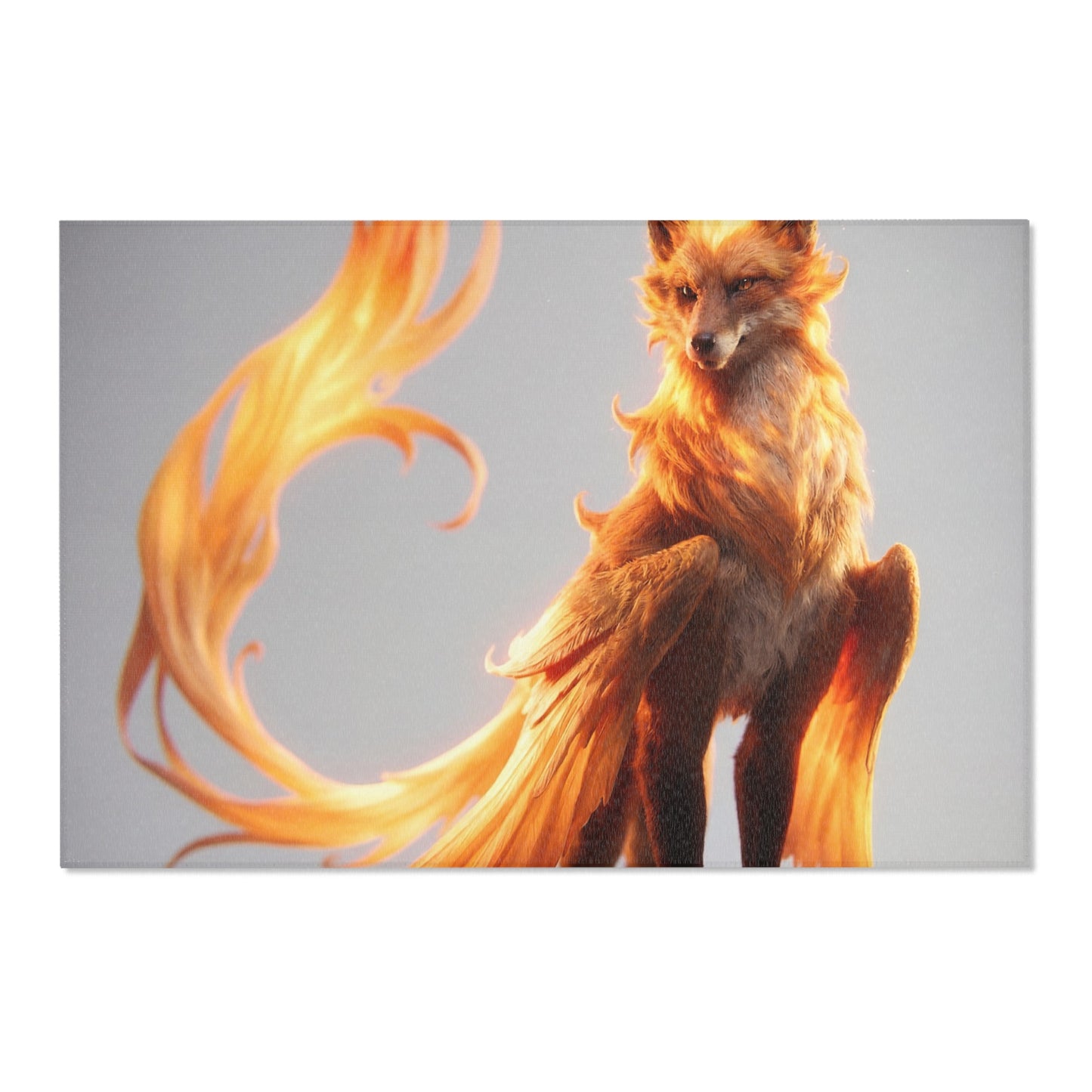 Phoenix Fox Area Rug – Amber Winged Flame Guardian