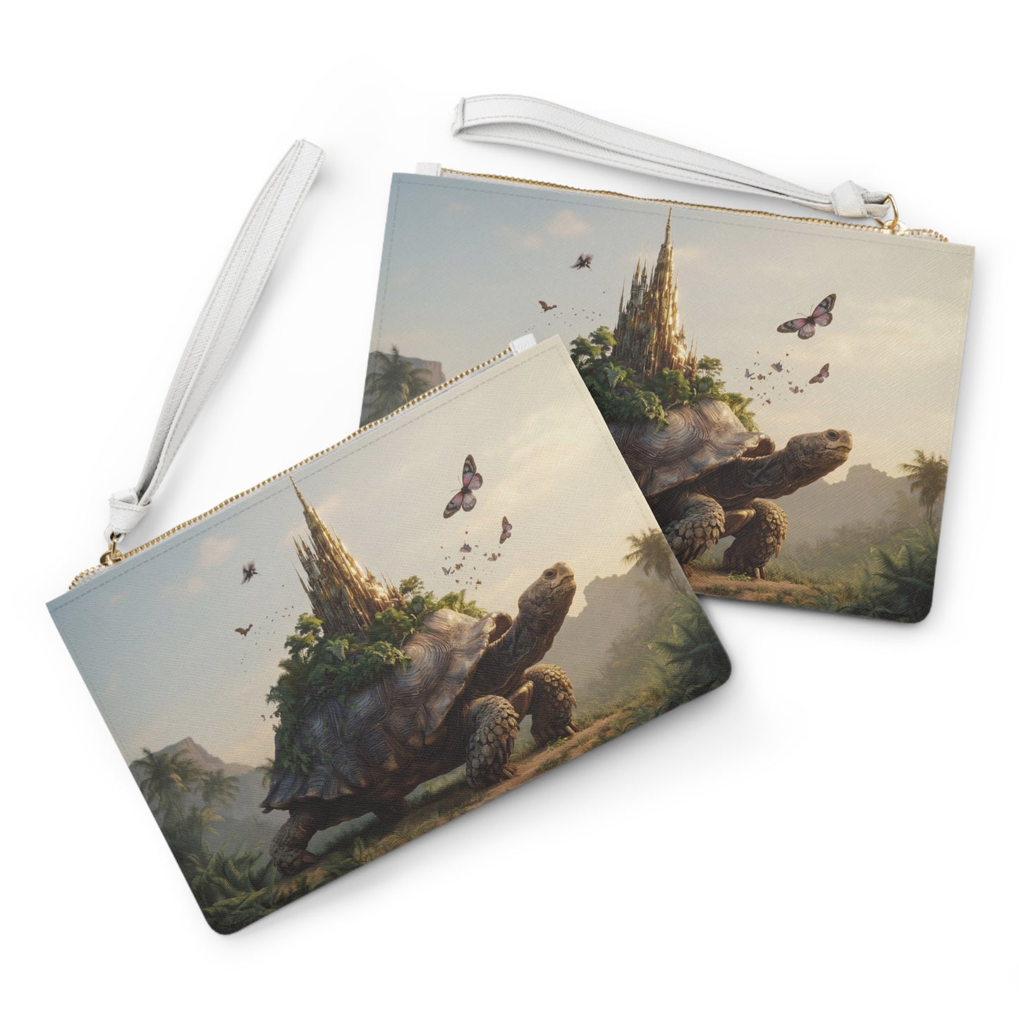 Castle on Turtle Clutch Bag – Sunset Sanctuary in Tropical Twilight