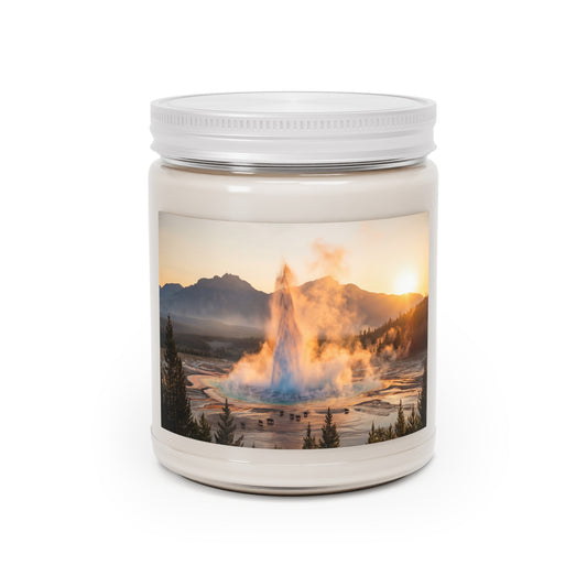 Geyser Peak Scented Soy Candles with White Lid, 9oz – Golden Dawn Eruption