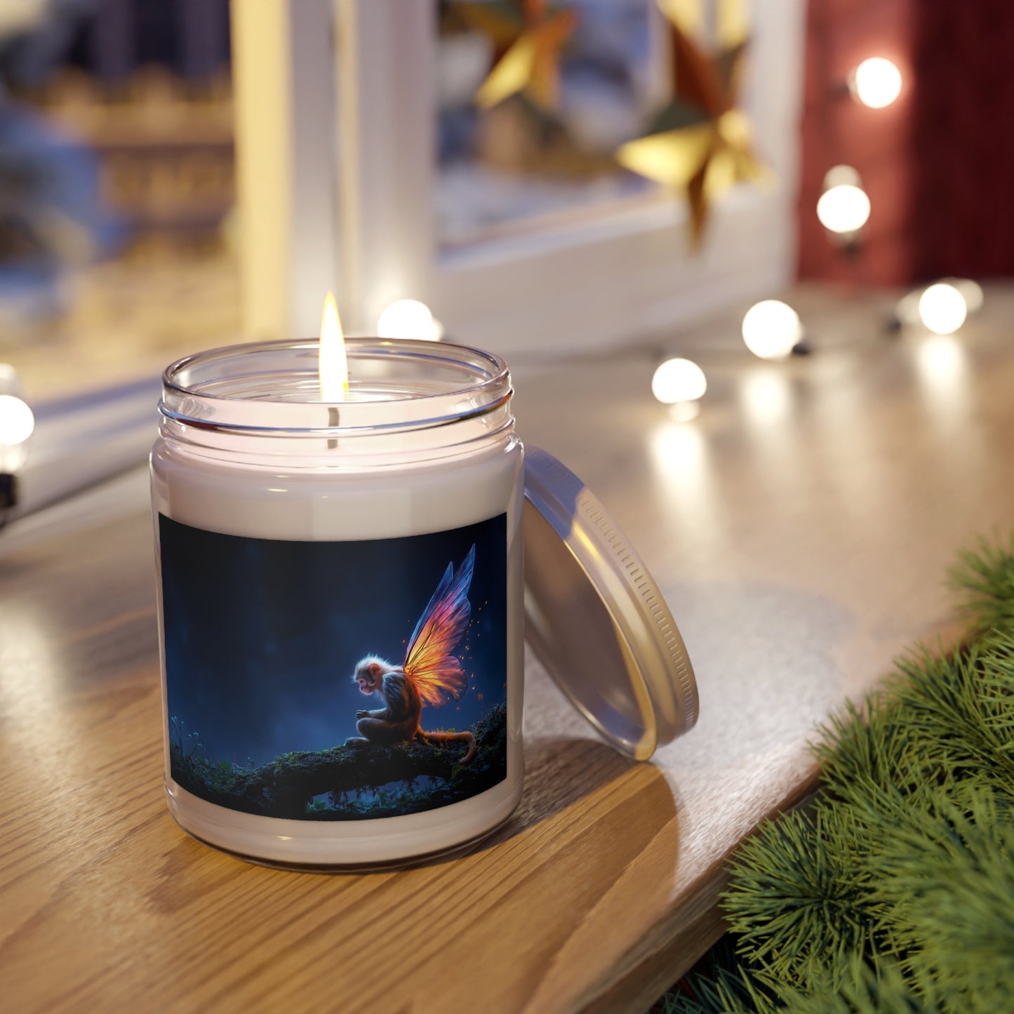 Winged Monkey Guardian Scented Soy Candles with White Lid, 9oz – Twilight Forest Embers