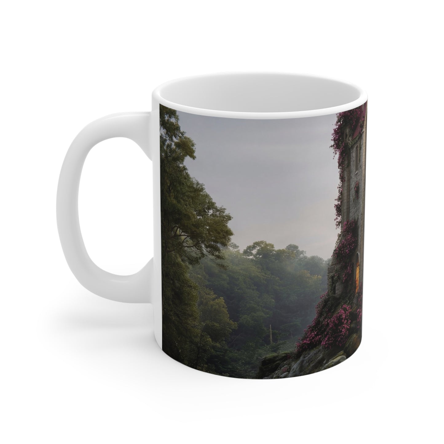 Rose-Wreathed Castle Ceramic Mugs (11oz\15oz\20oz) – Twilight Sanctuary