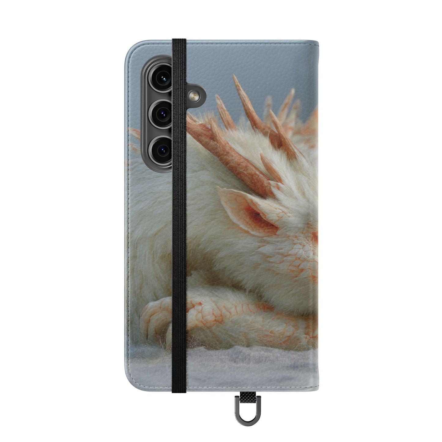 Sleeping Child and Dragon Flip Cases – Snowy Guardian Embrace