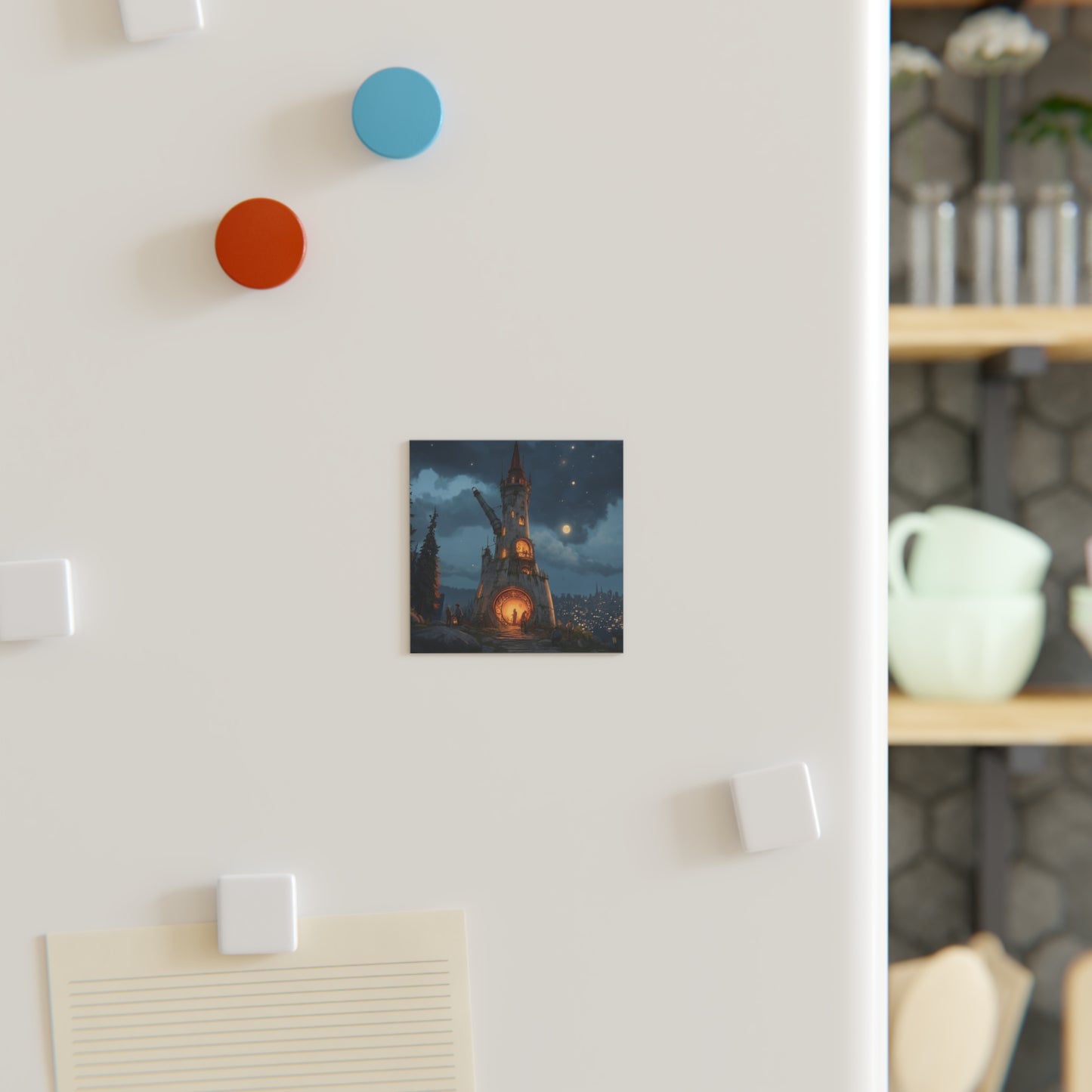 Moonlit Observatory Tower Magnet – Whispers of the Starry Sky